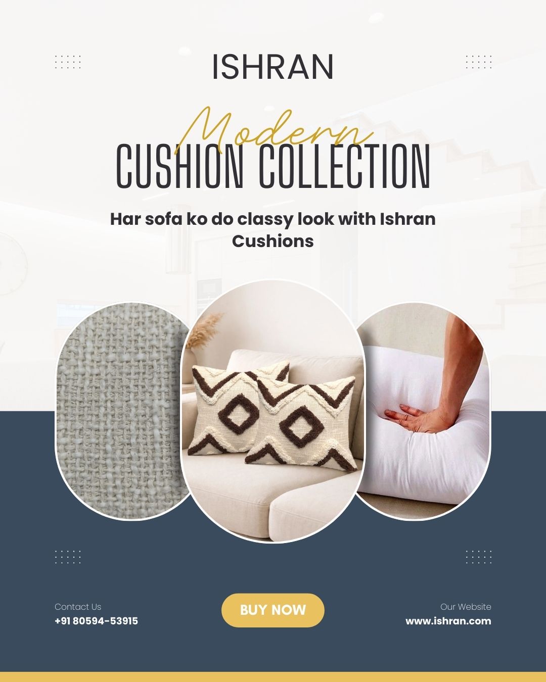 Filled Sofa Cushion for Modern Home Decor | Ishran