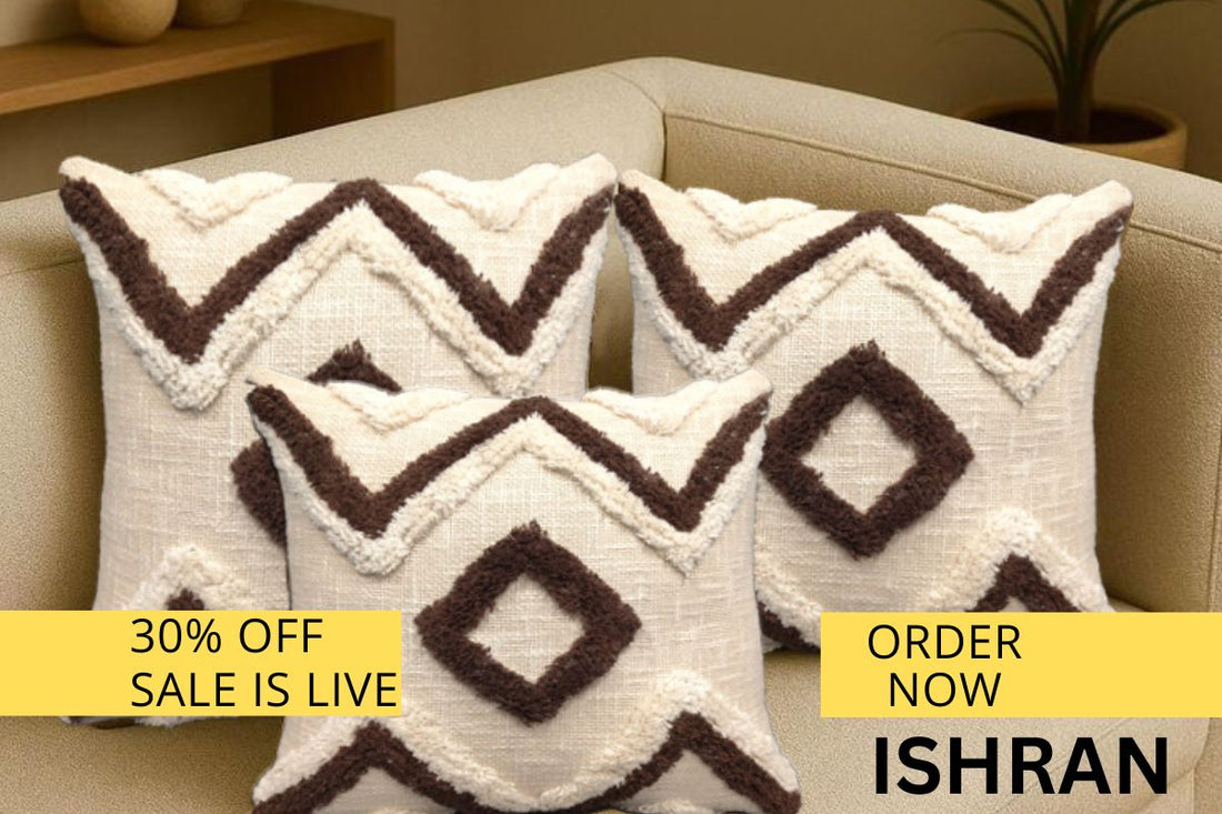 Premium Tufted Cushion Covers 18x18 | 30% Off Home Decor Sale | Ishran