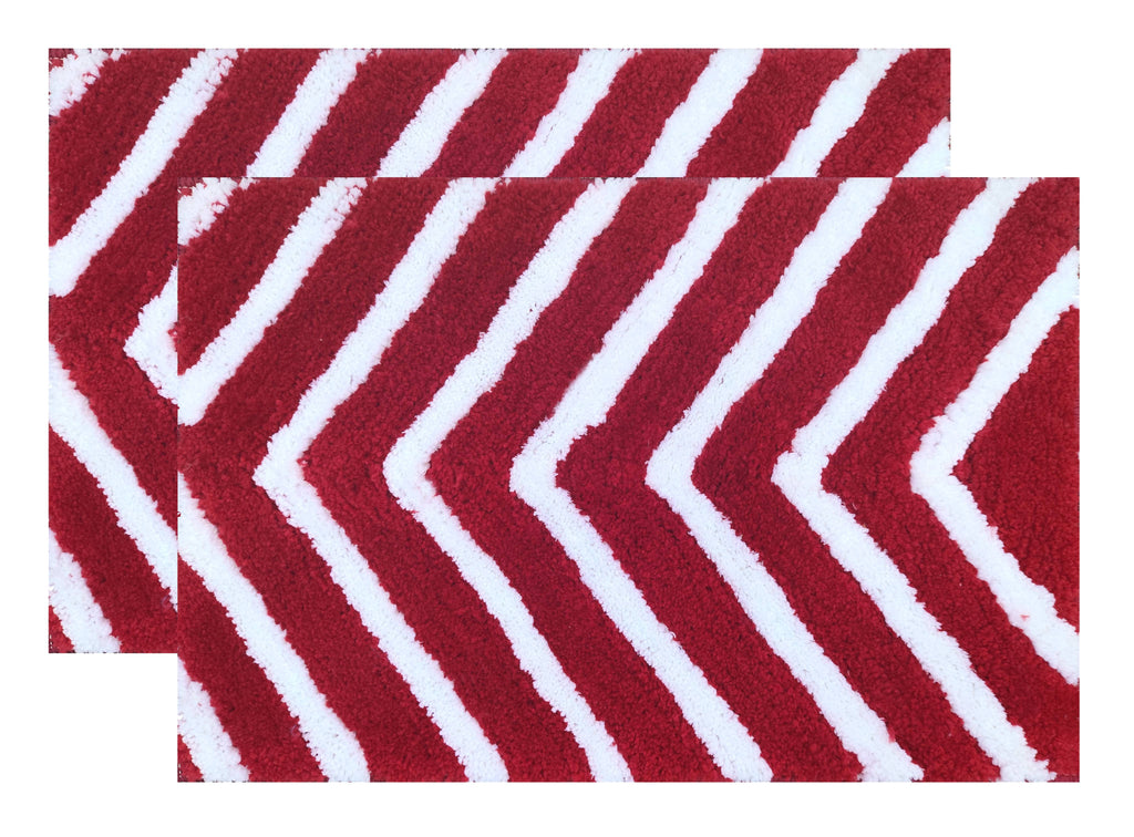 Soft microfiber bathmat floor rug set arrow design non slip 2 pieces