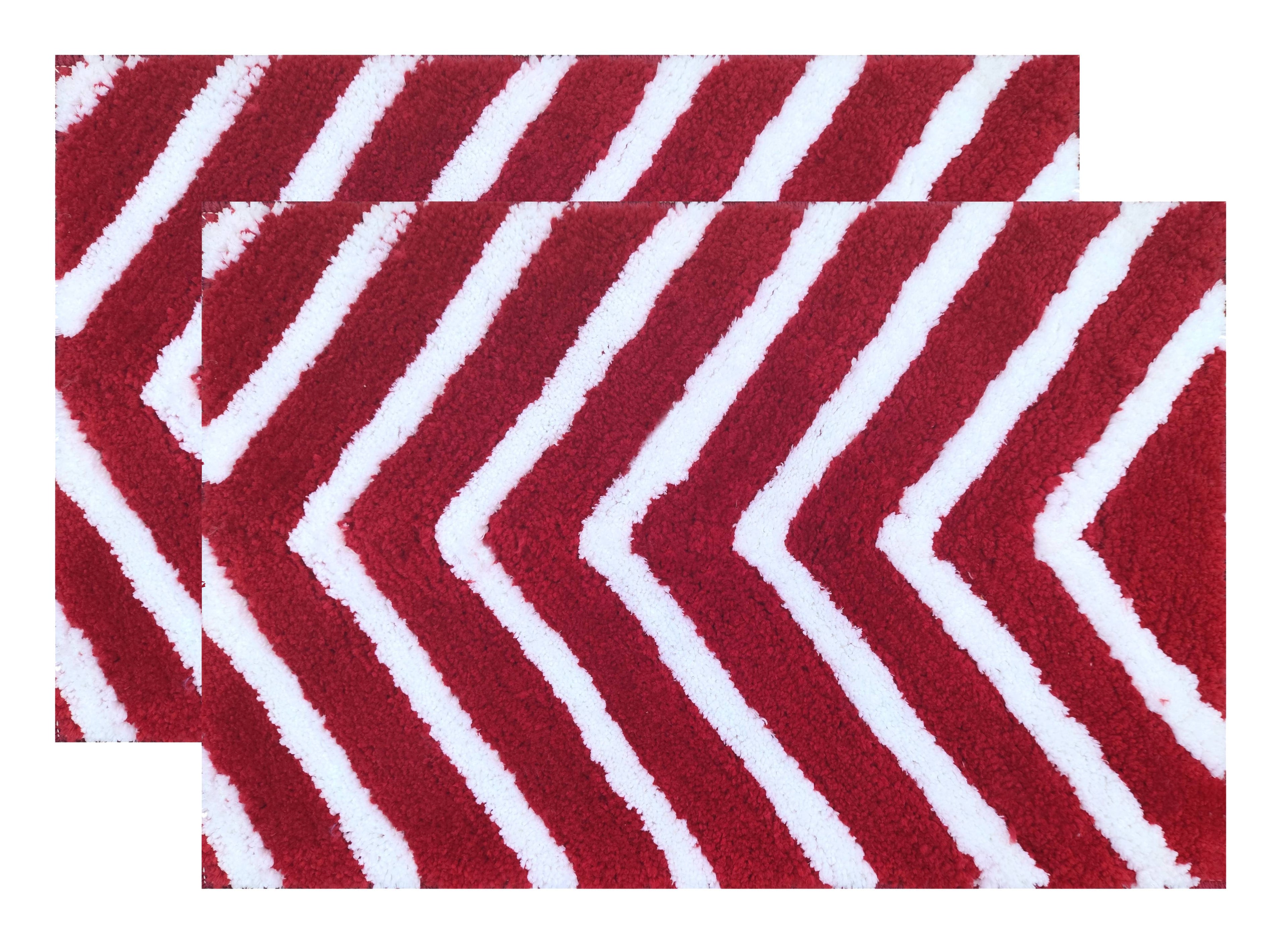 Soft microfiber bathmat floor rug set arrow design non slip 2 pieces