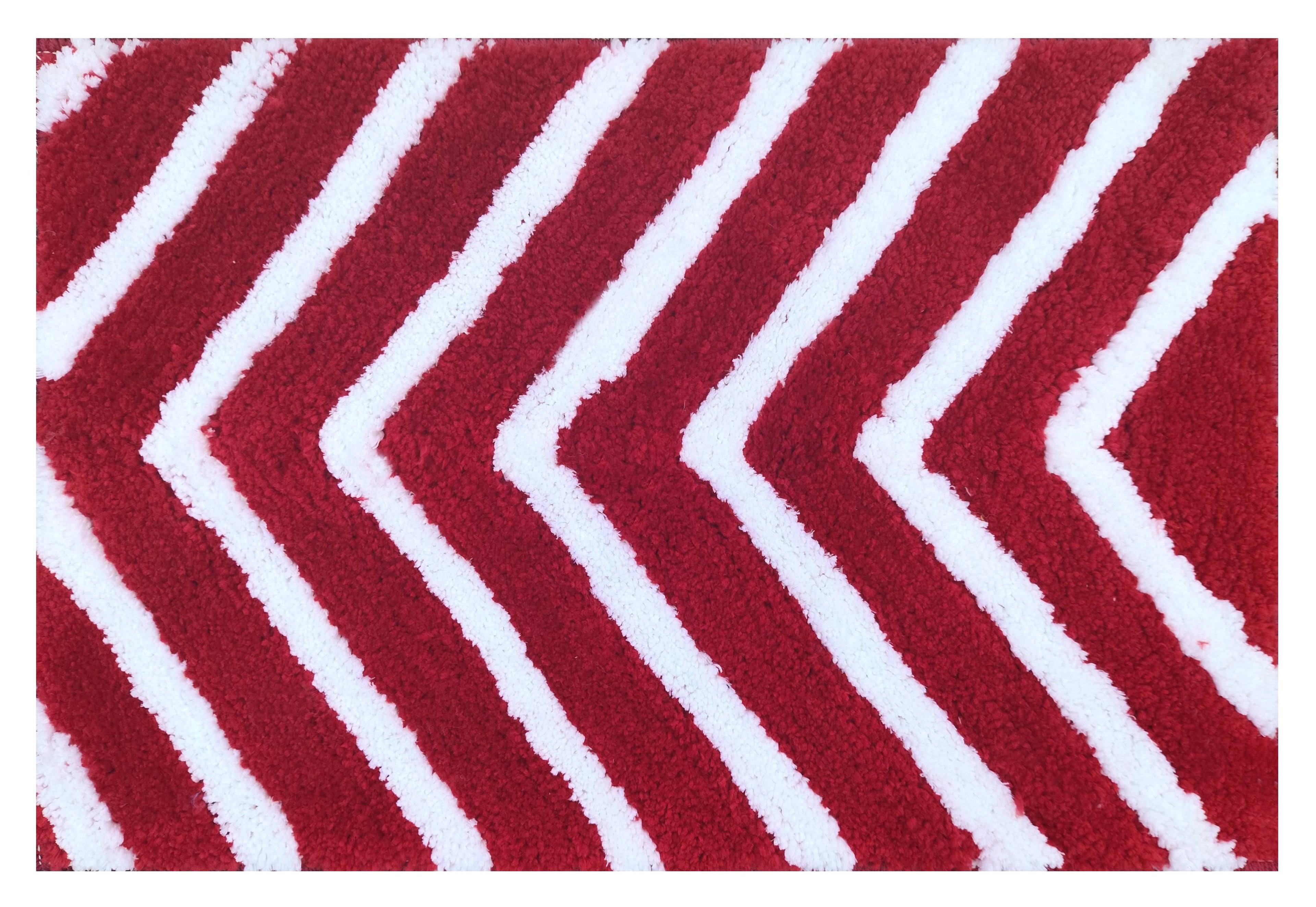 Quick dry microfiber floor rug bathmat set arrow design for bathroom use