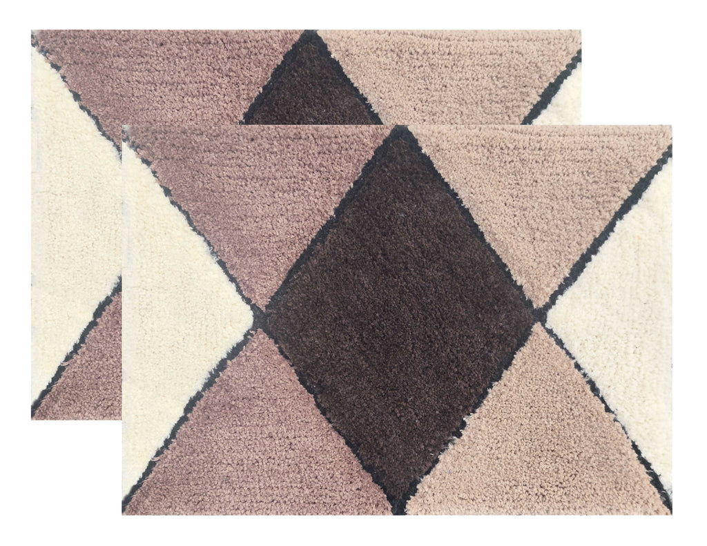 Bathroom Rug microfiber tufted bathmat set in stylish diamond pattern, perfect for everyday use in your bathroom.