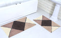 Bathroom Rug Microfiber Tufted Bathmat 2Pcs Set in a stylish geometric design, perfect for everyday use in the bathroom.