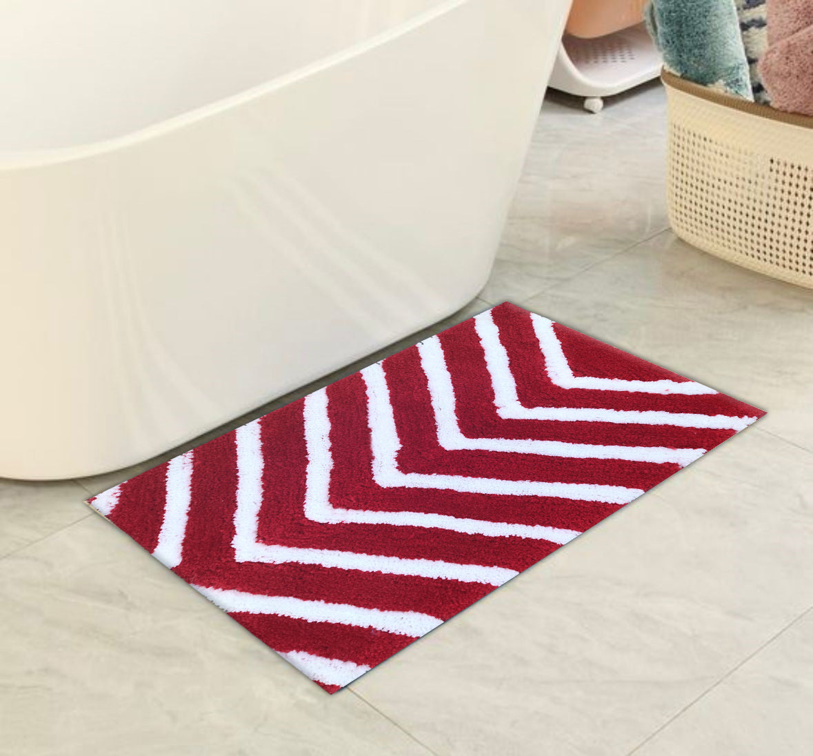 Modern arrow design floor rug bathmat set microfiber soft and absorbent