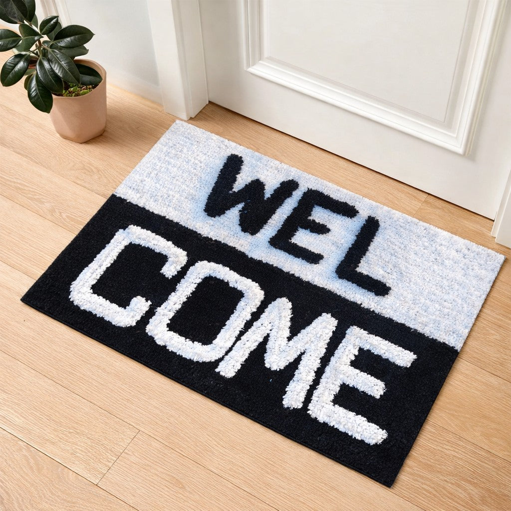 Durable microfiber bathmat welcome design for daily bathroom use