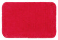 Area Rug in vibrant red color, microfiber solid bathmat 2pcs set for modern bathroom comfort.