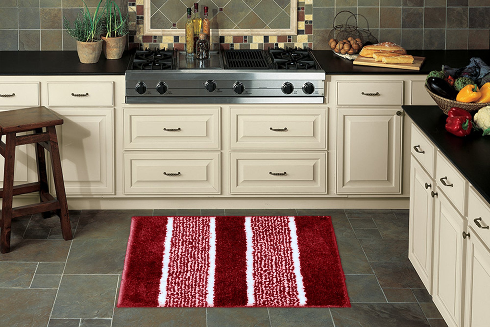 Stylish microfiber soft bath rug doormat set for bathroom
